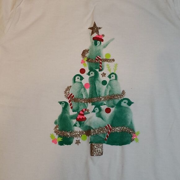 Cat & Jack Penguin Holiday Tree Tee, T-shirt - Picture 2 of 4